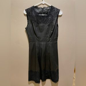 black leather lace dress